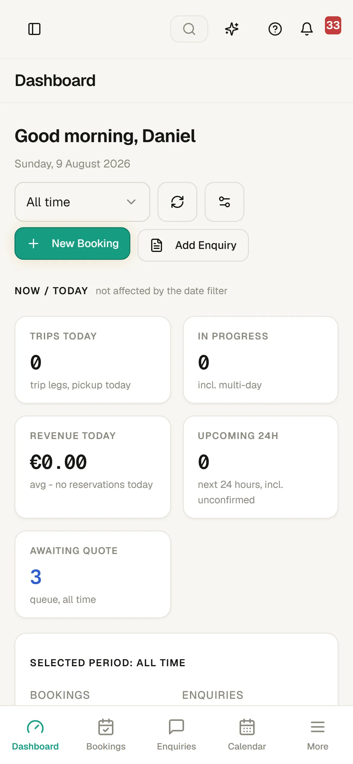 Mobile view of the 4fleet operations dashboard